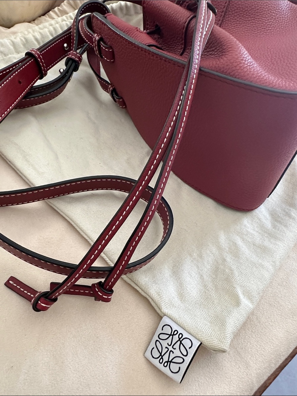 Loewe Authentic Burgundy Garnet Pebbled Leather Mini Hammock Crossbody - Picture 11 of 11